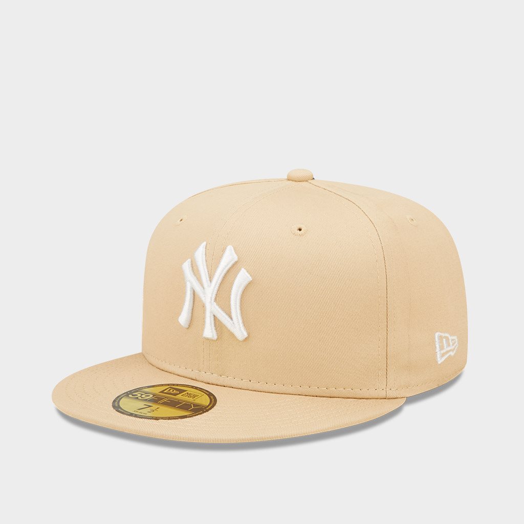 New Era New York Yankee 59Fifty Fitted Cap League Essential Stone Cream (6029873